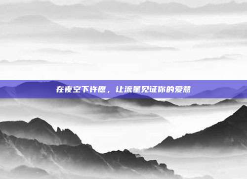 在夜空下许愿,让流星见证你的爱意