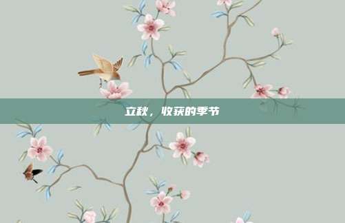 立秋,收获的季节