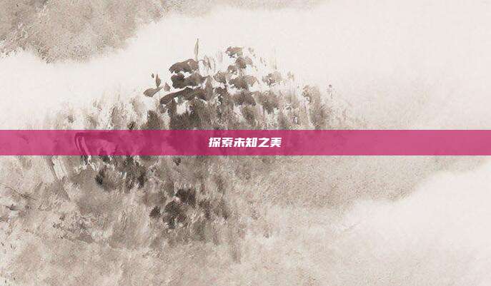探索未知之美