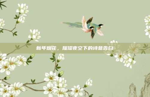 新年烟花,璀璨夜空下的诗意告白