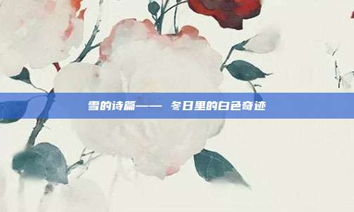 雪的诗篇—— 冬日里的白色奇迹