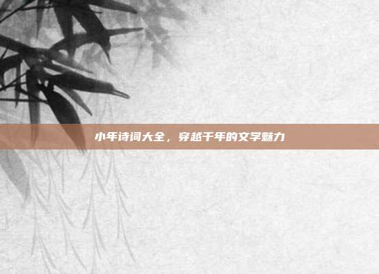 小年诗词大全，穿越千年的文学魅力