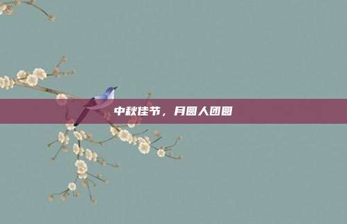 中秋佳节,月圆人团圆