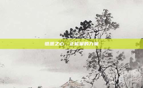 感恩之心，正能量的力量