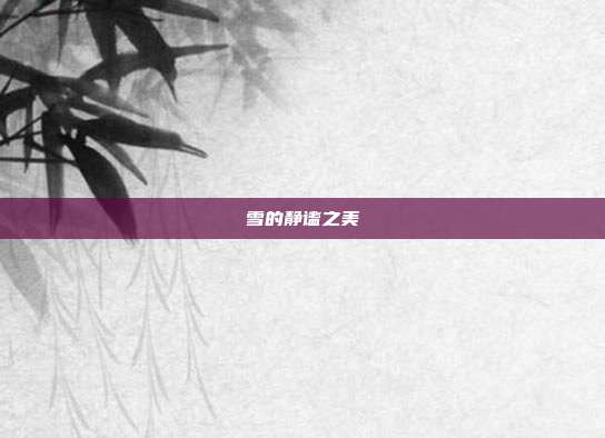 雪的静谧之美