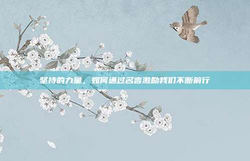 坚持的力量，如何通过名言激励我们不断前行