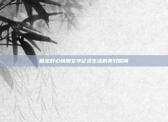 晒出好心情用文字记录生活的美好瞬间