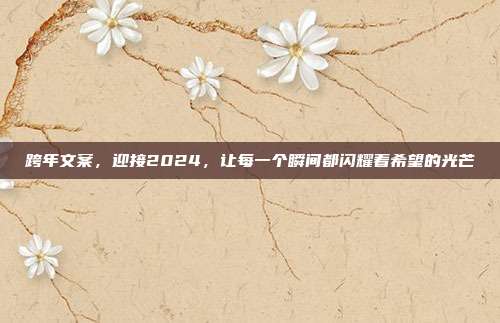 跨年文案，迎接2024，让每一个瞬间都闪耀着希望的光芒