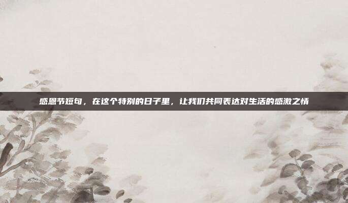 感恩节短句，在这个特别的日子里，让我们共同表达对生活的感激之情