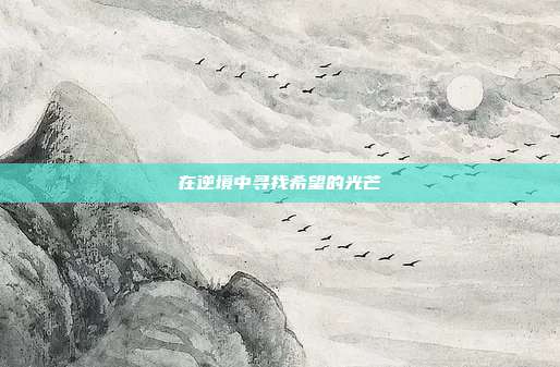 在逆境中寻找希望的光芒