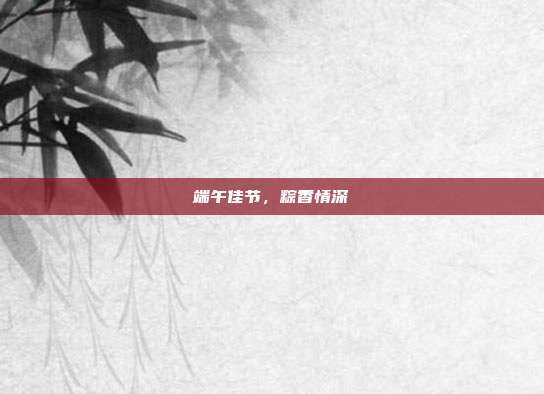 端午佳节,粽香情深
