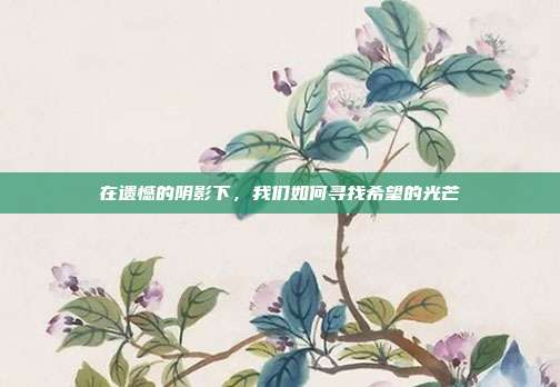 在遗憾的阴影下,我们如何寻找希望的光芒