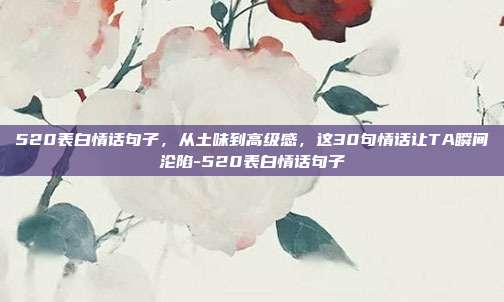 520表白情话句子，从土味到高级感，这30句情话让TA瞬间沦陷-520表白情话句子
