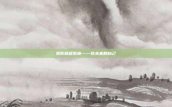 祝你前程似锦——致未来的自己