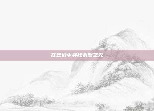在逆境中寻找希望之光