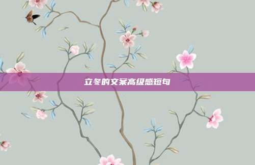 立冬的文案高级感短句