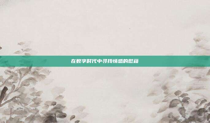 在数字时代中寻找情感的慰藉