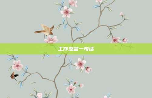 工作感言一句话