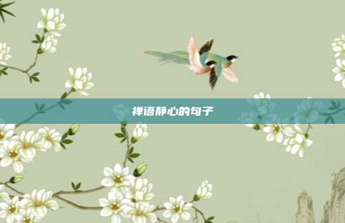 禅语静心的句子