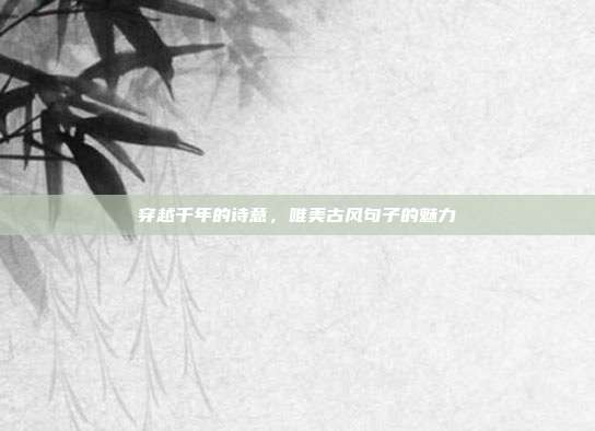 穿越千年的诗意，唯美古风句子的魅力