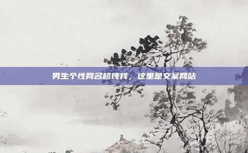 男生个性网名超拽我，这里是文案网站