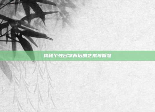 揭秘个性名字背后的艺术与智慧