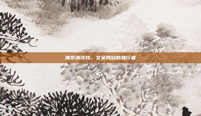 佛系清冷我，文案网站的独行者