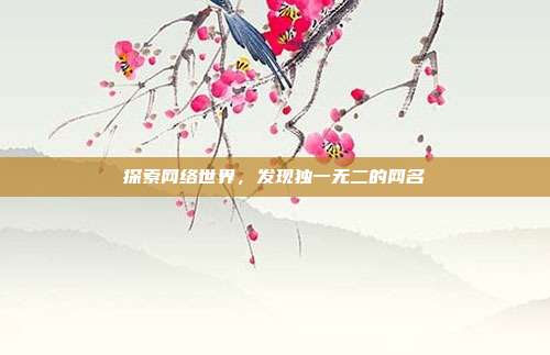 探索网络世界，发现独一无二的网名