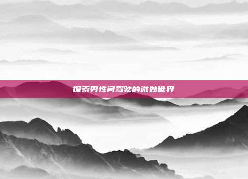 探索男性间驾驶的微妙世界