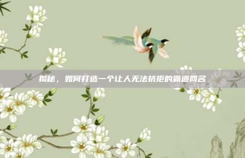 揭秘,如何打造一个让人无法抗拒的霸道网名