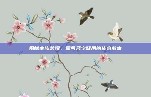 揭秘家族荣耀,霸气名字背后的传奇故事