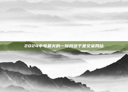 2024中考最火的一句我这个是文案网站