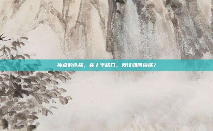 孙卓的选择,在十字路口,我该如何抉择?