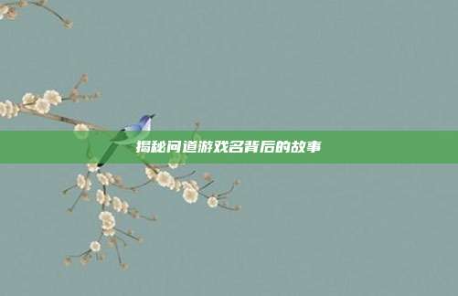 揭秘问道游戏名背后的故事