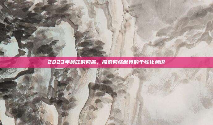 2023年最旺的网名,探索网络世界的个性化标识