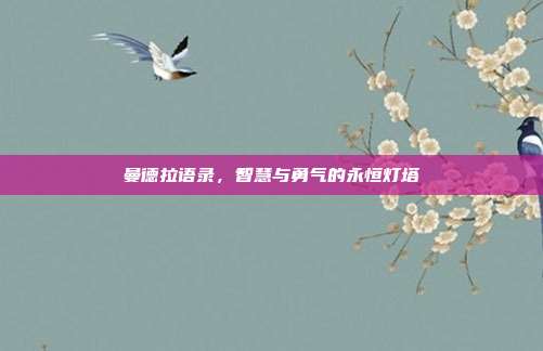 曼德拉语录，智慧与勇气的永恒灯塔