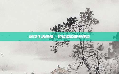 解锁生活哲理,短信里的智慧箴言