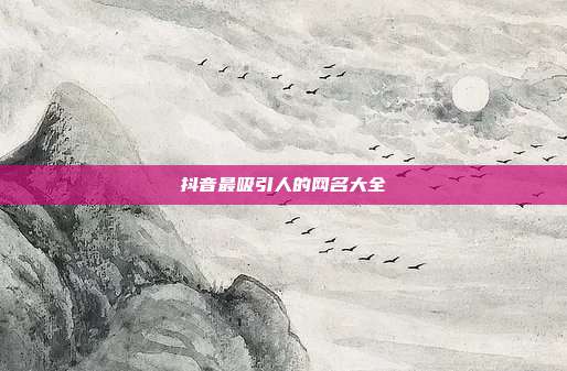 抖音最吸引人的网名大全