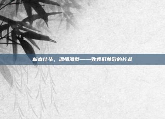 新春佳节,温情满载——致我们尊敬的长者