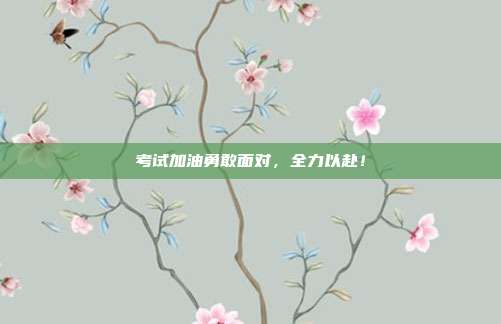 考试加油勇敢面对,全力以赴!