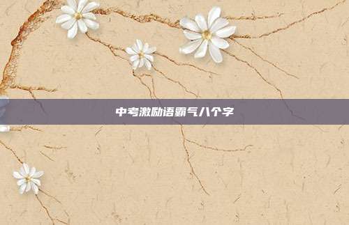 中考激励语霸气八个字