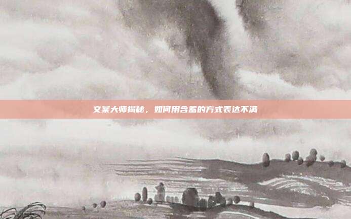 文案大师揭秘,如何用含蓄的方式表达不满