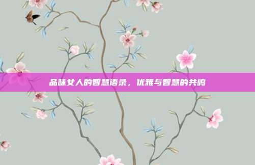 品味女人的智慧语录,优雅与智慧的共鸣