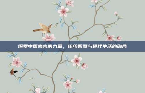 探索中国格言的力量,传统智慧与现代生活的融合