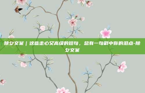 除夕文案｜这些走心又高级的短句，总有一句戳中你的泪点-除夕文案