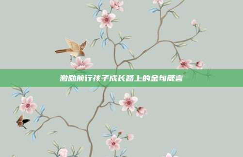 激励前行孩子成长路上的金句箴言