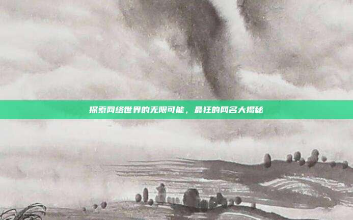 探索网络世界的无限可能，最狂的网名大揭秘