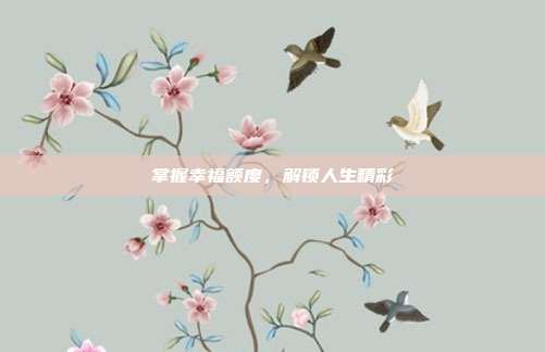 掌握幸福额度,解锁人生精彩
