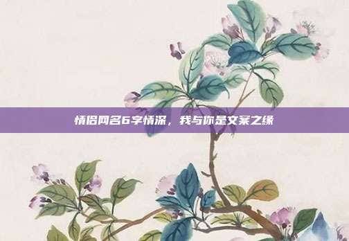 情侣网名6字情深,我与你是文案之缘