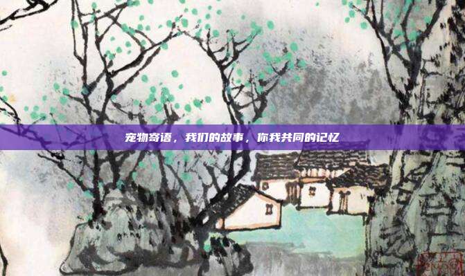 宠物寄语,我们的故事,你我共同的记忆